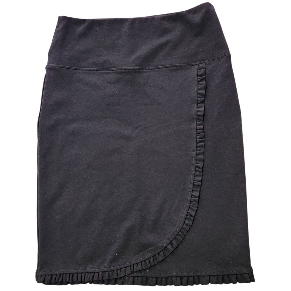 Athena Marie Womens Skirt Size Medium Black Stretch Ruffle Details Front.  New - Picture 5 of 11